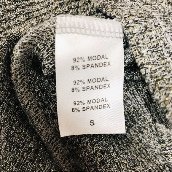 RACHEL PALLY Metallic Ruffle Sweater Top Flare Sleeve Gray Pewter‎ Small New - Picture 9 of 12